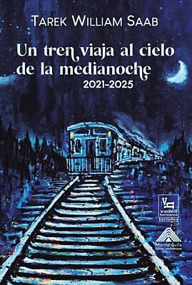 Un tren viaja al cielo de la medianoche