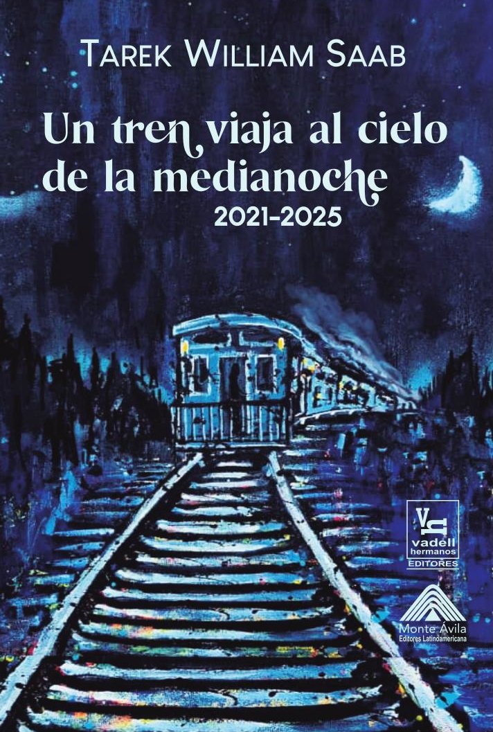 Un tren viaja al cielo de la medianoche